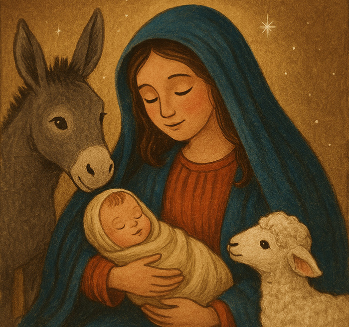 Mary Had A Baby - Illustrated Depiction